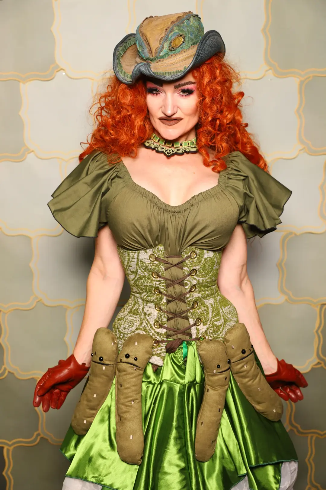 35. Petite Wench Corset in Garden Gate Paisley - The Brine for Bunny Collection