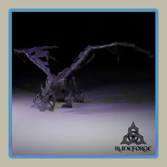 render of 28mm miniature skeleton undead dragon