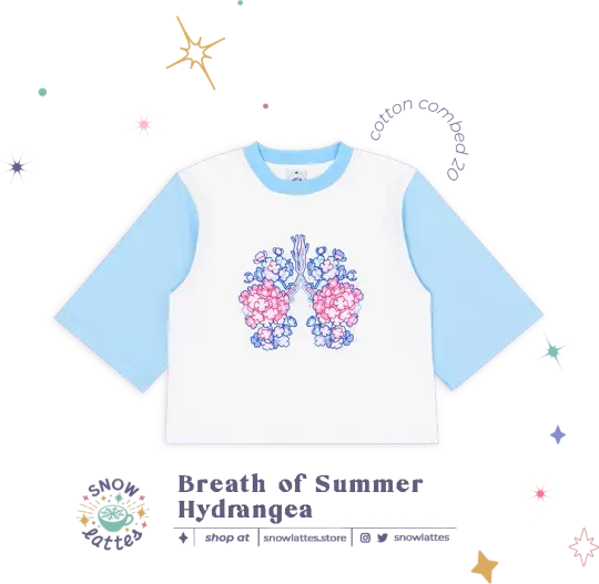 Breaths of Summer (Hydrangea) -  Embroidery Cropped Tee