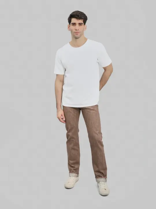 Pure Blue Japan BR-14oz-005 "Sulfur Brown" 14oz Slim Straight Jeans