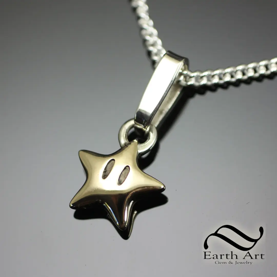 Solid Sterling or 14k Gold Star Pendant