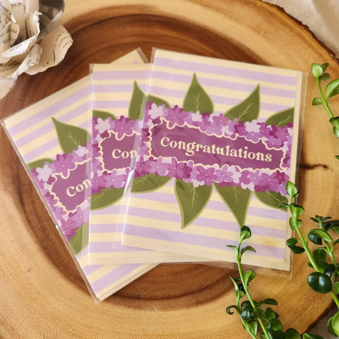 Congratulations Lilac Greeting Card
