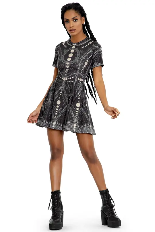 Moon Phases Evil Tee Dress