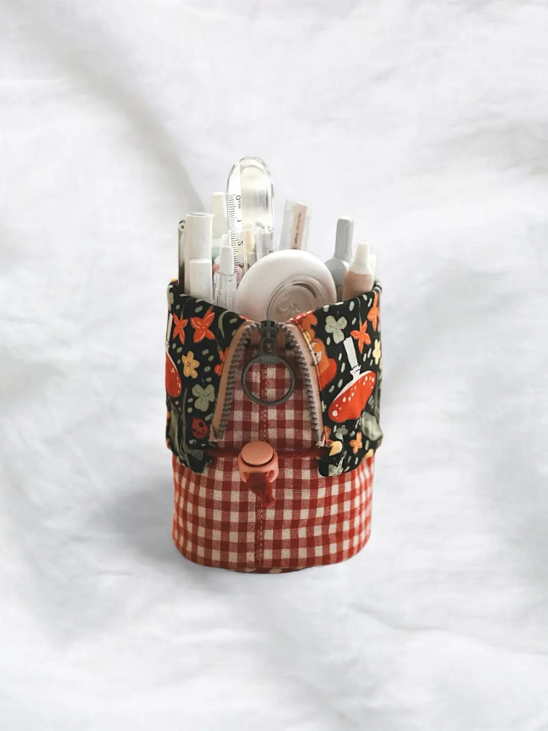 Standing Pencil & Makeup Pouch / Desk Organizer (With Divider)