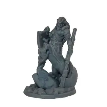 3d printed centaur miniature with axe and shield