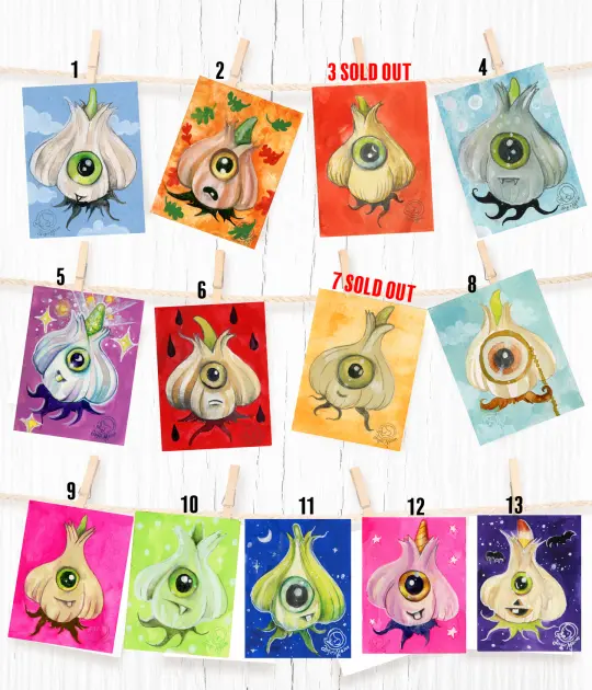 EyeOhLi Monsters - 13 Adorable Creatures Harvested Original Art