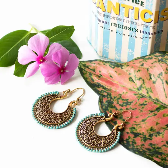 Mandala Brass Earrings Round