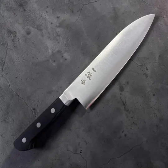 Ittetsu Stainless Clad Aogami Super Santoku 180mm Western Handle