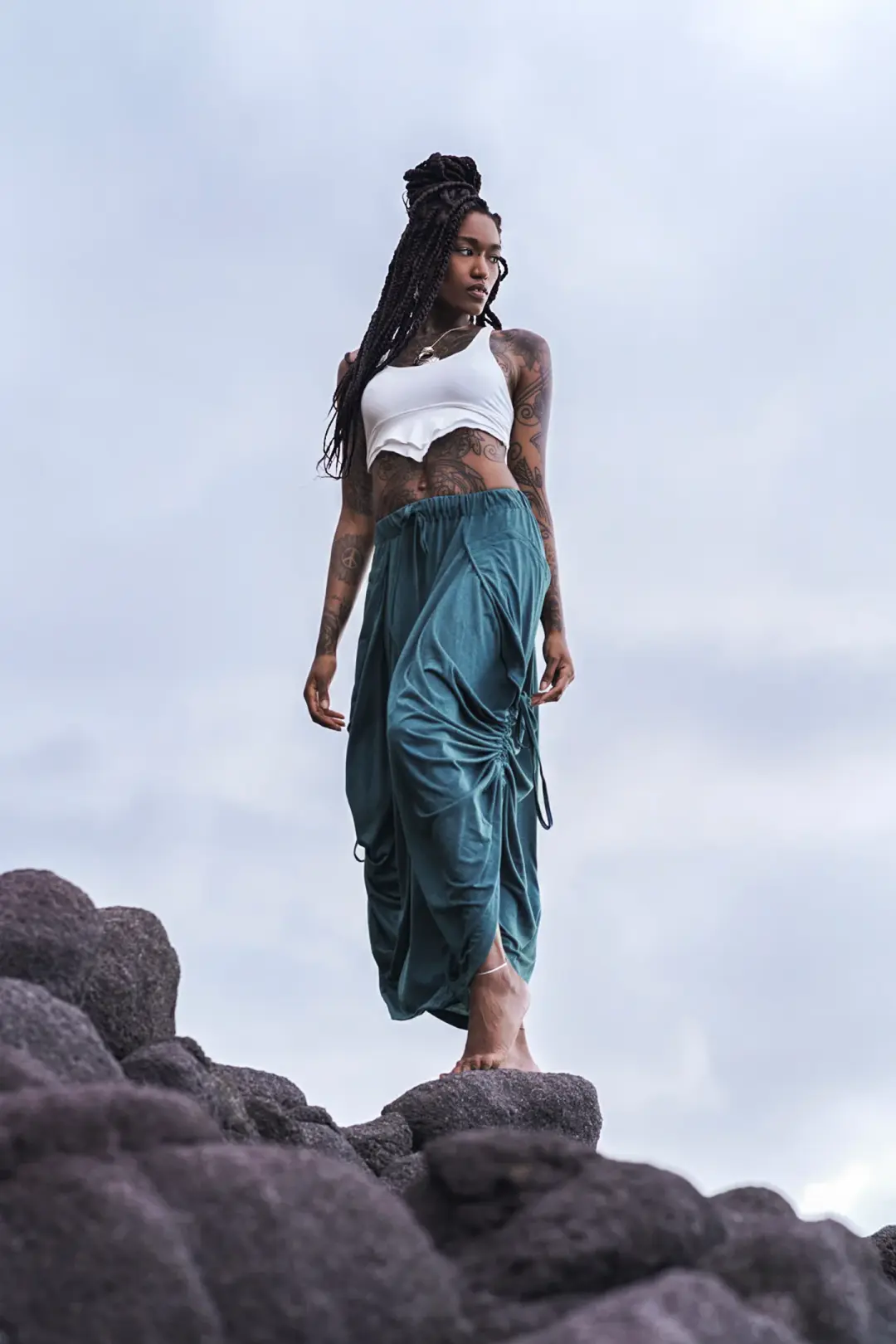 Convertible Maxi Skirt Palazzo Pants Teal