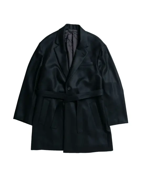ssstein Compressed Flannel Half Coat Black