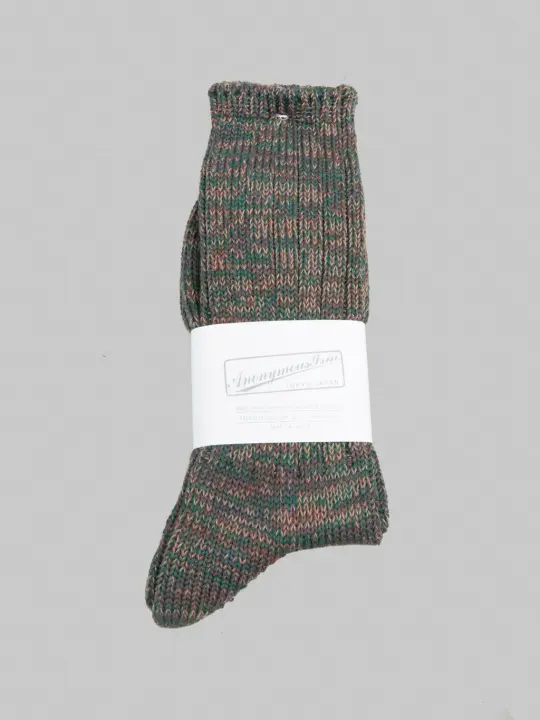 Anonymous Ism 5 Colour Mix Crew Socks Army