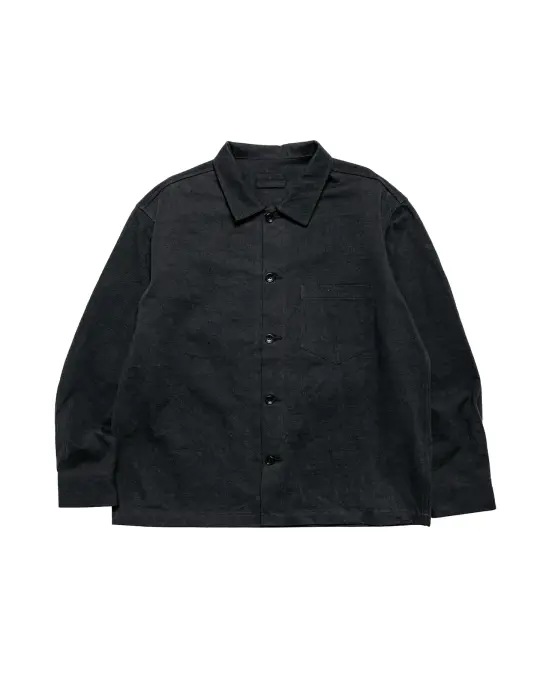 James Coward Travail Shirt Black Drum Dyed Back Satin