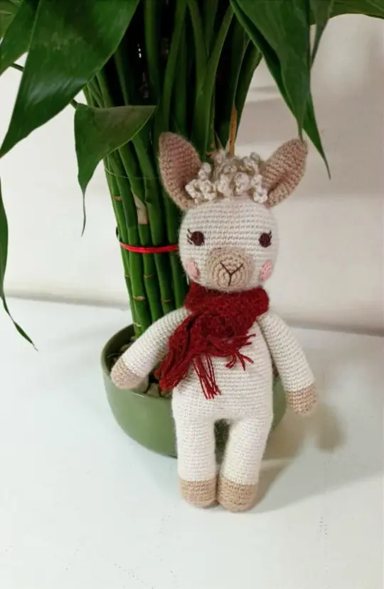Baby Alpaca Knit Doll with Scarf