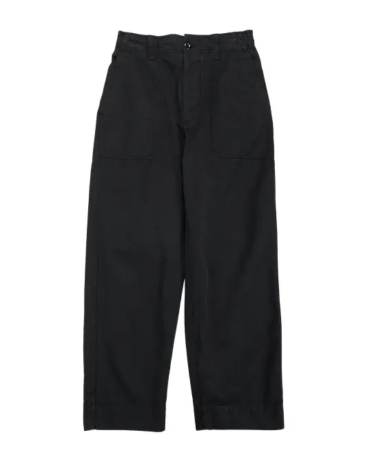 MHL Patch Pocket Utility Trousers Matte Cotton Twill Black