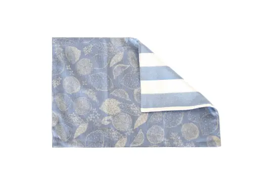 Reversible Placemat - Marmalade/stripe Light Blue