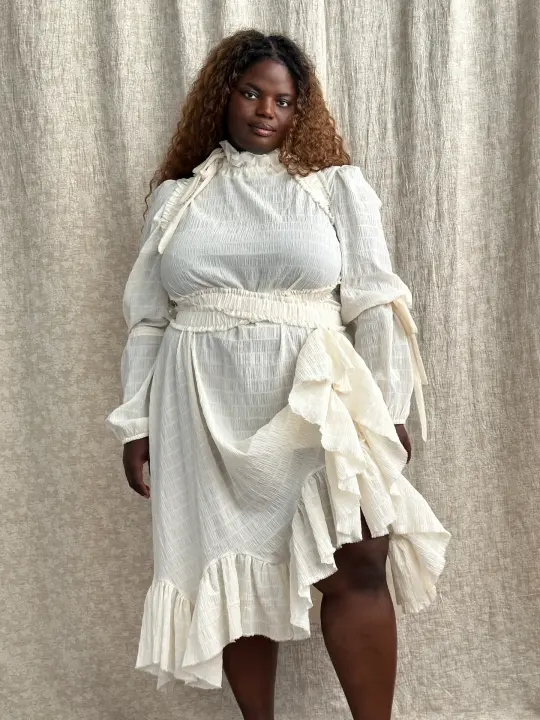 FW '26: Ruched Crossover Harness in Ivory Cotton (Pre-Order)