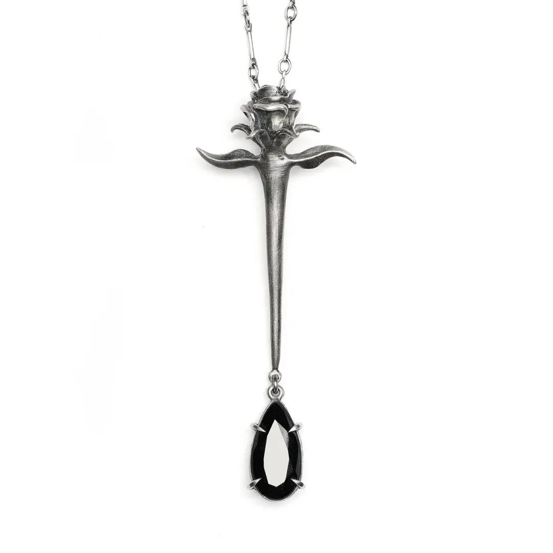 Rose of the Abyss. Onyx Necklace.