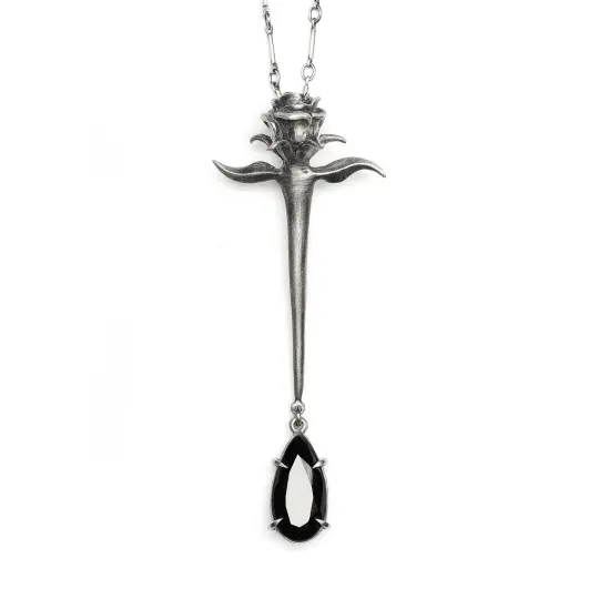 Rose of the Abyss. Onyx Necklace.