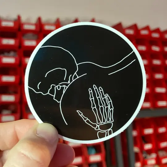 Ass eating skull sticker