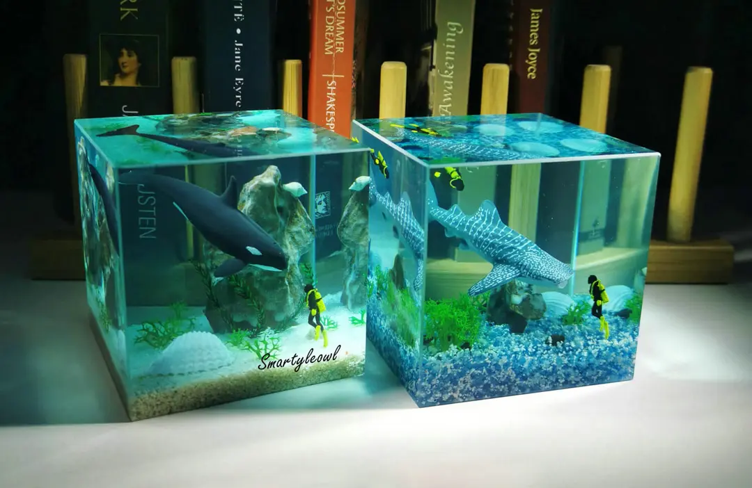 scuba diver resin diorama