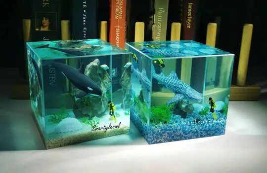 scuba diver resin diorama