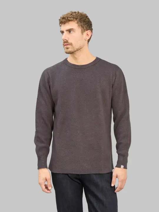 UES Double Honeycomb Thermal T-Shirt Purple Navy