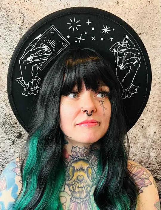 Hands of Tarot Vegan Felt XL Wide Brim Hat