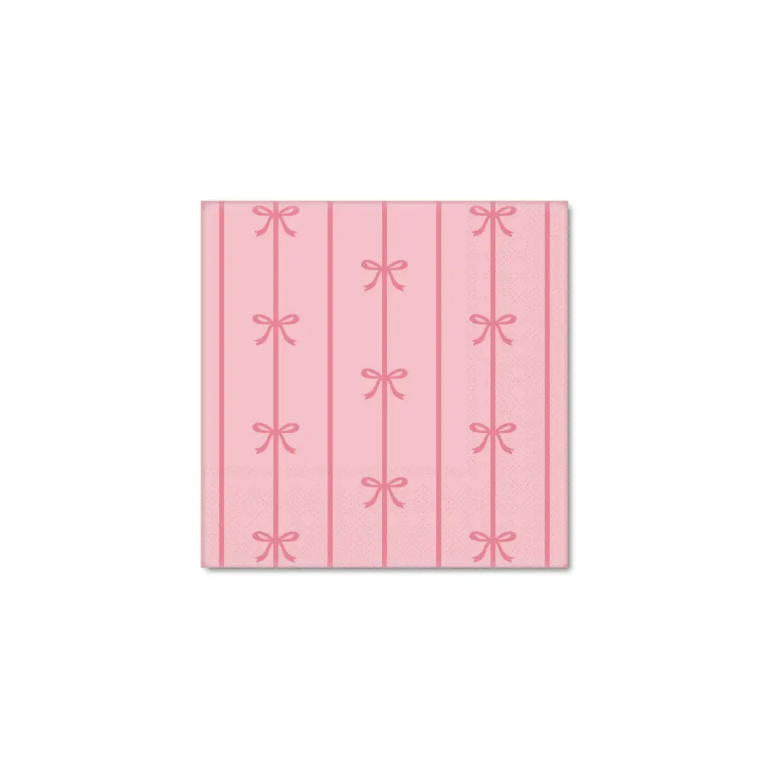 PETAL PINK SIGNATURE BOW SMALL NAPKINS