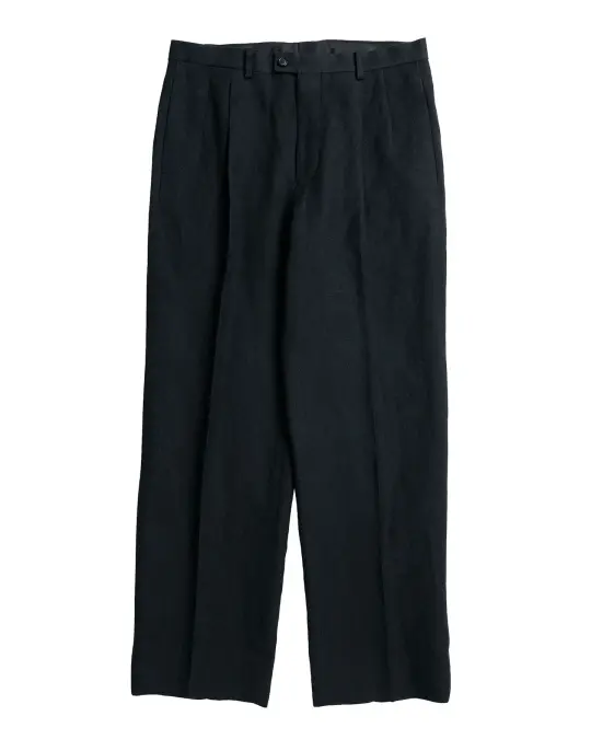 KAPTAIN SUNSHINE Wool Hemp Mesh Neutral Trousers Black