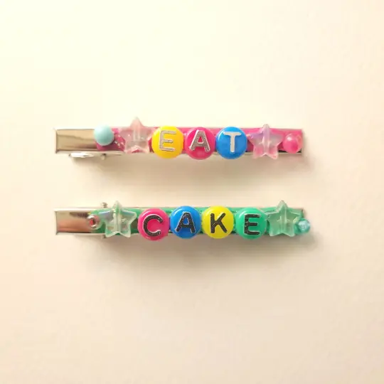 eat cake hair clip set