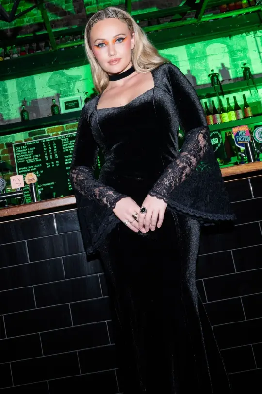 Velvet and Lace Morticia Dress