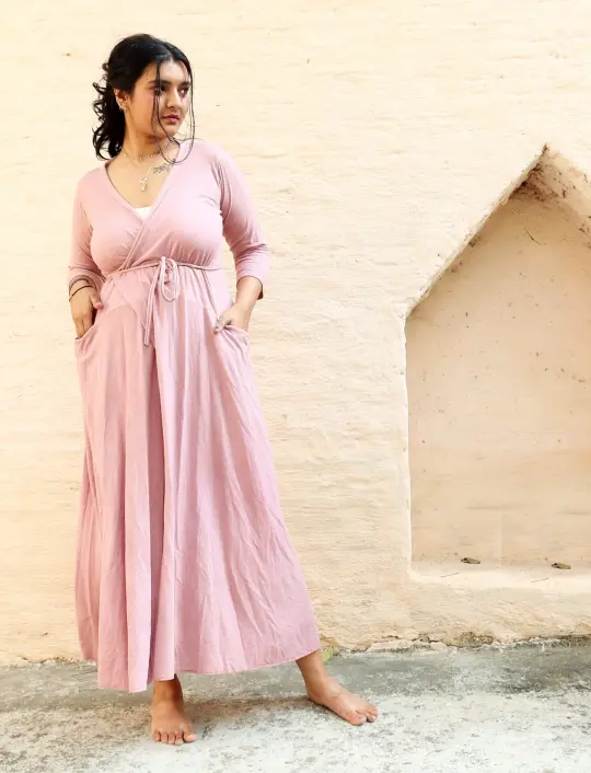 Wrap Origami Long Dress