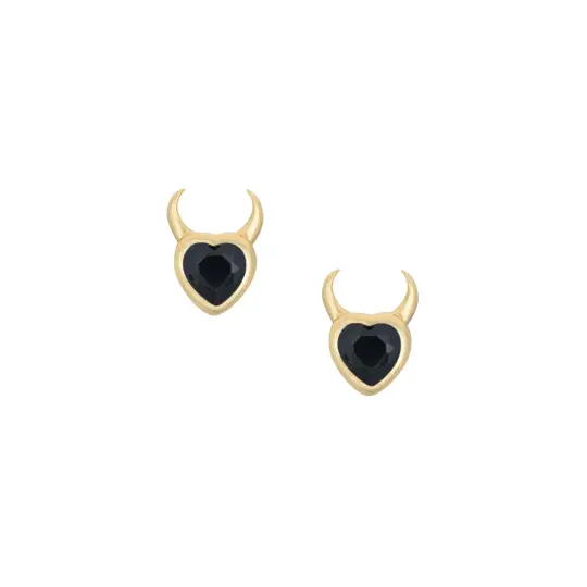 Sinister Heart Studs - Black