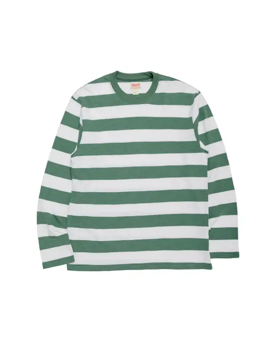 The Real McCoy's BC24001 Buco Stripe Tee L/S White/Green