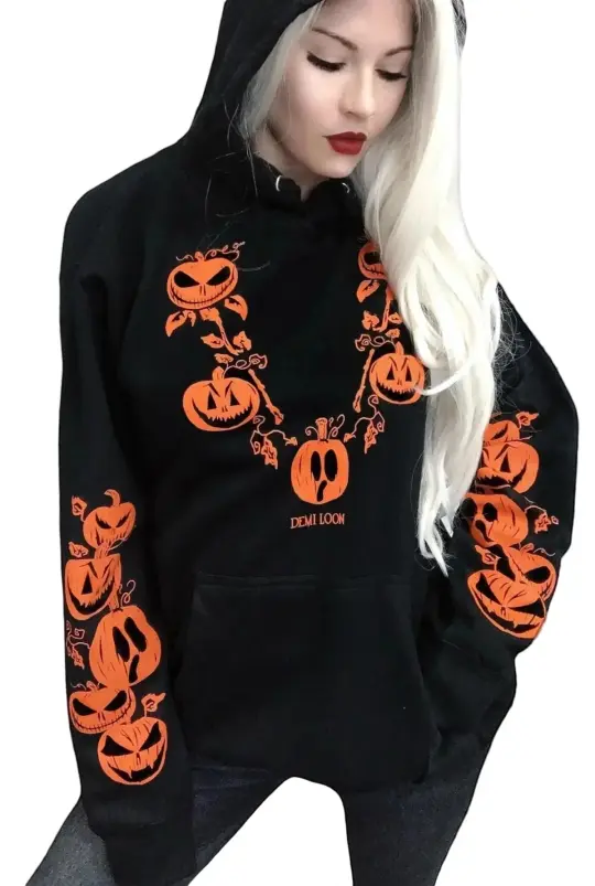 Pumpkin Halloween Boyfriend Fit Oversized Hoodie