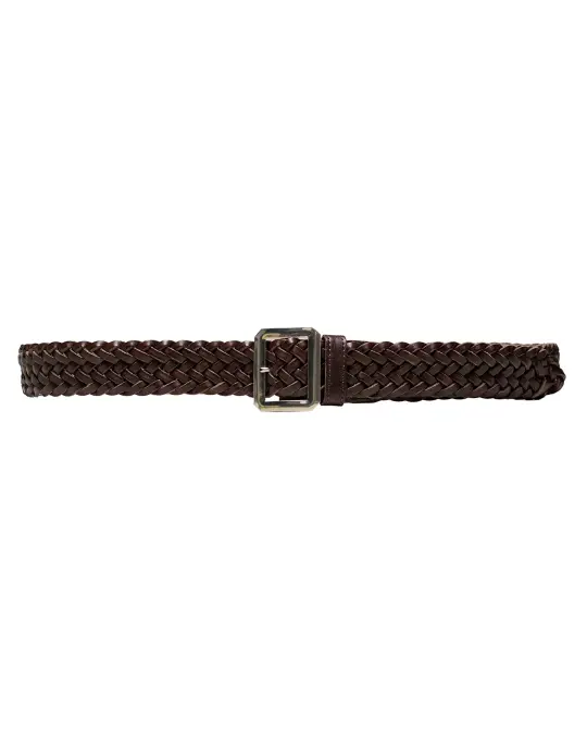 Phigvel Leather Mesh Belt Brown