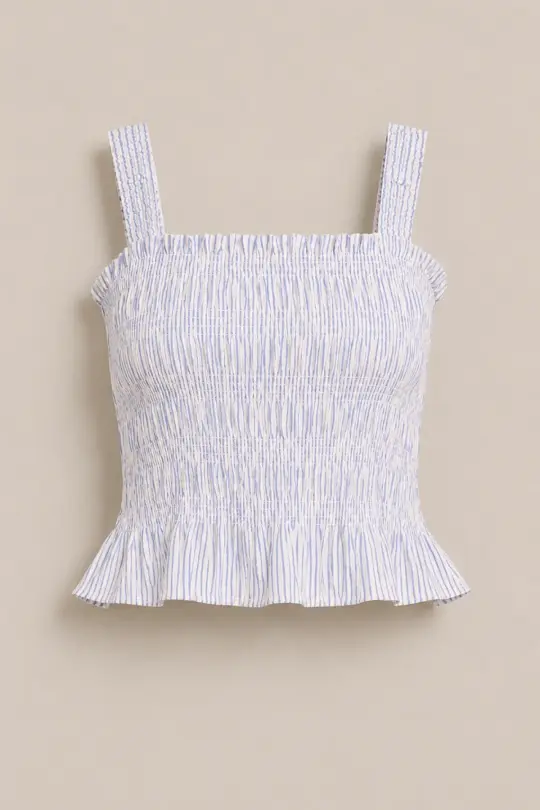 Harley Top in Blue & White Pinstripe