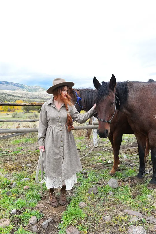 Chore Dress in Wool Tweed-Medium Available!