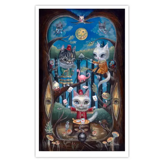 Moonlit Cat Menagerie (Print)