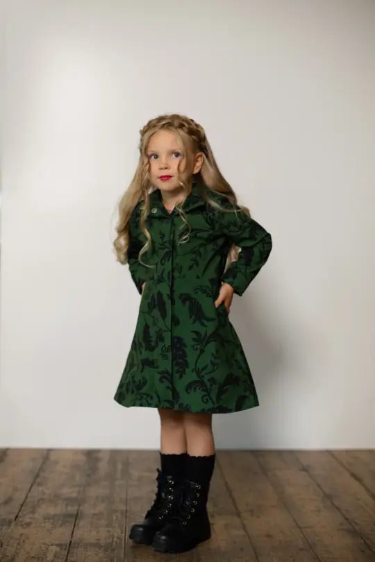 Forest Green Coat for Girls | Forest Flower