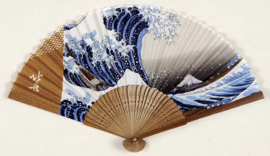 Cotton & bamboo fan - The Great Wave
