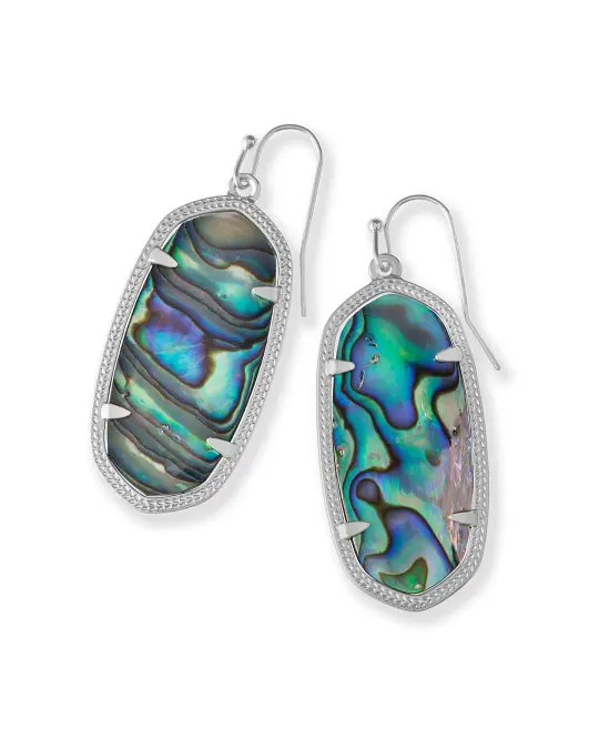 Elle Silver Drop Earrings In Abalone Shell