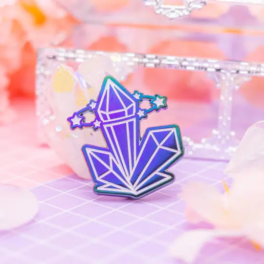 Starlume - rainbow metal enamel pin - Crystal
