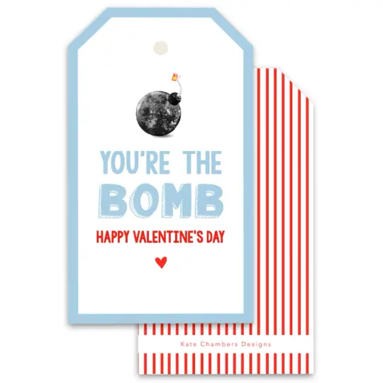 You're The Bomb (Blue) Valentine's Day Gift Tag