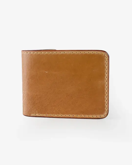 Slimline Small Shell Cordovan Wallet - Natural