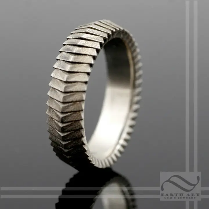 Segmented Scale Armor Ring - 14k or Sterling Silver