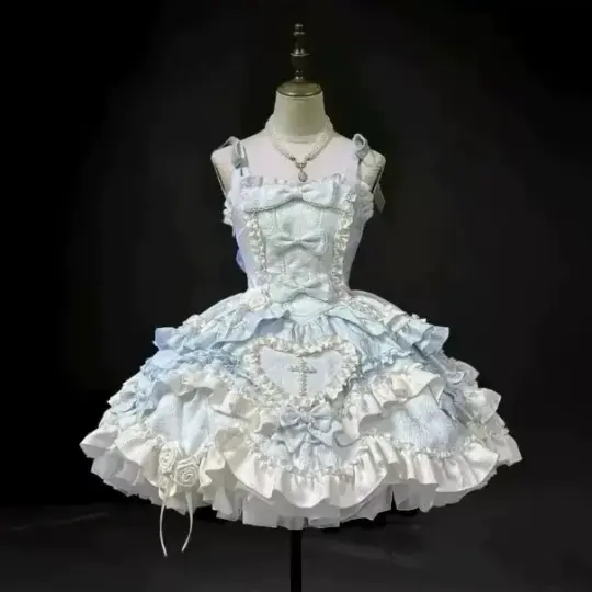 Sweet Pale Blue Homecoming Dress A-Line Spaghetti Straps Bow-knot Mini Quinceanera Dress RS693