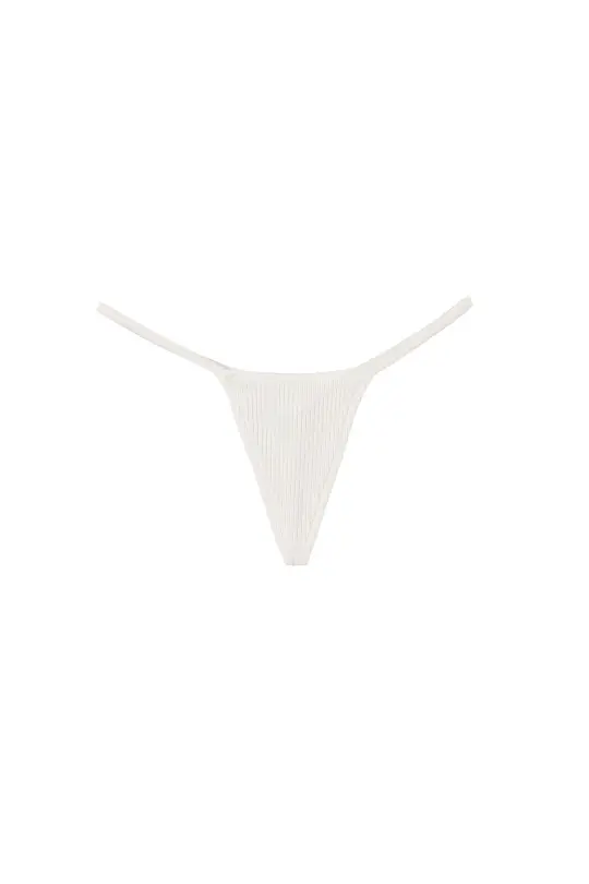 Tencel Rib Micro Thong White