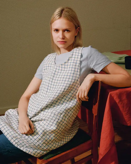 Midi Cross Back Linen Apron