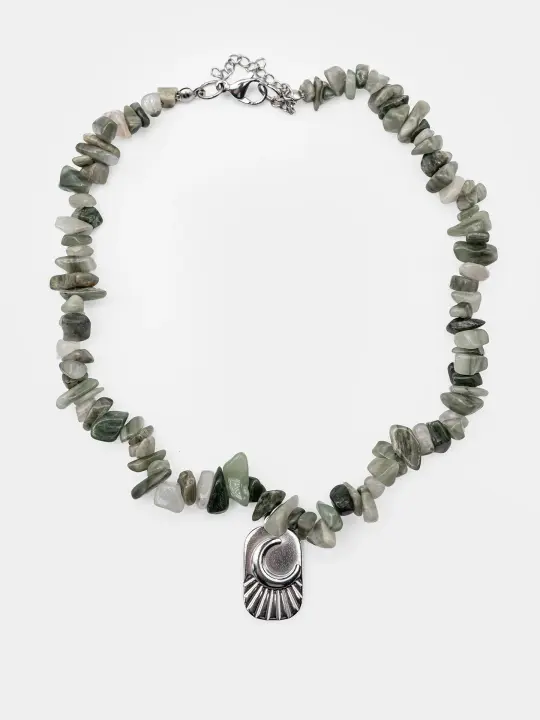 Choker z zielonym agatem Fayra
